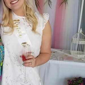 White ruffle sleeve dress